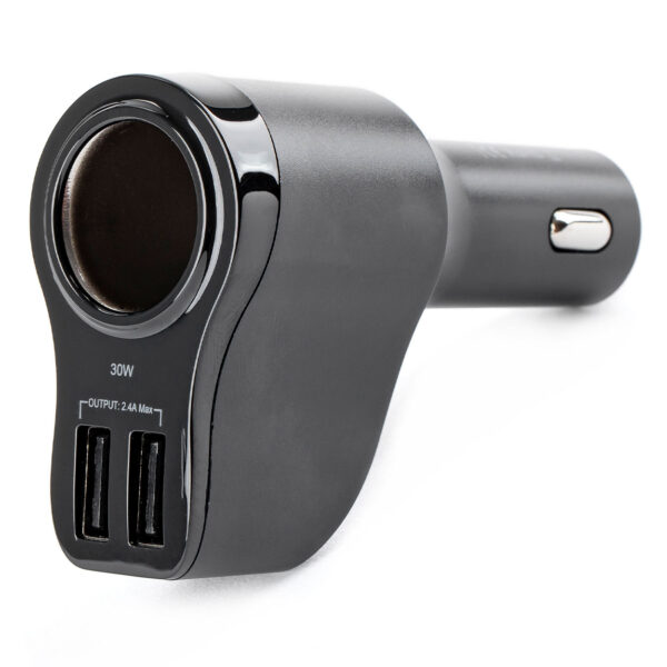 Sigaretisüütaja hargmik + 2USB 2,4A + klaasihaamer Amio 02357