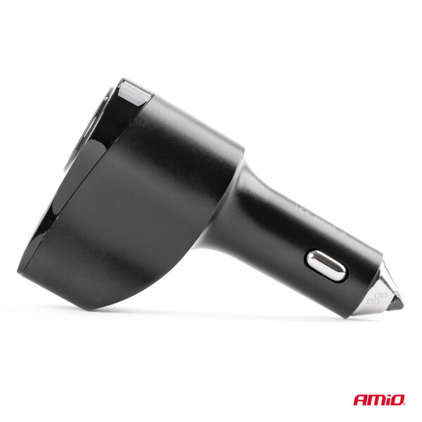 Sigaretisüütaja hargmik + 2USB 2,4A + klaasihaamer Amio 02357 - Image 6