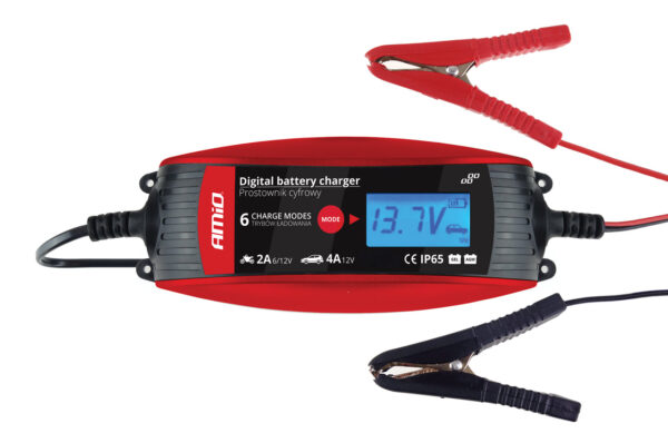 Akulaadija digitaalne  6V/12V - 2A/4A - DBC-4A Amio 02088