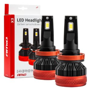 led esitule pirnid h8 h9 h11 90w x3 series canbus amio 02981