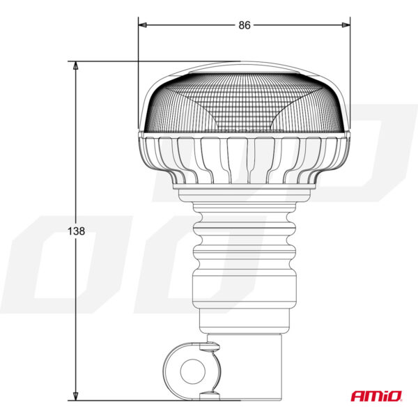 Vilkur 18LED toru külge FLEX FLAT R65 R10 12/24V Amio 02921 - Image 2