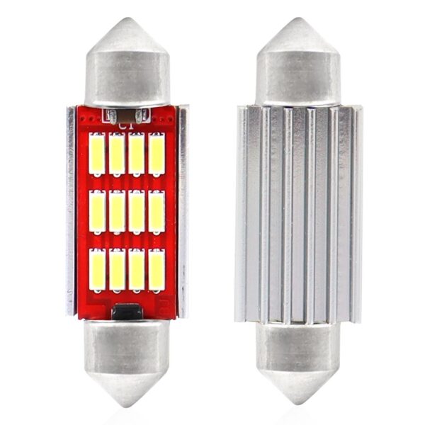 led canbus 4014 12smd festoon c5w c10w c3w 39mm white 12v 24v amio 01290