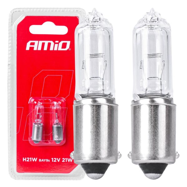 h21w 12v 21w halogen bay9s 2tk blister amio 03357