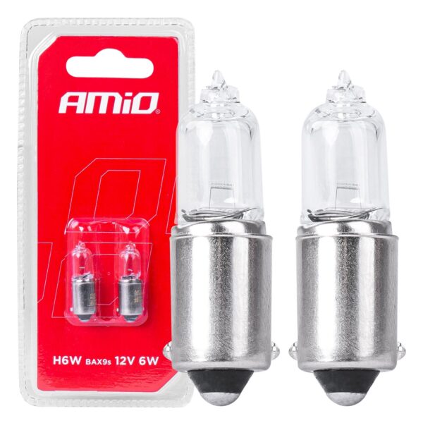 h6w 12v 6w halogen bax9s 2tk blister amio 03355