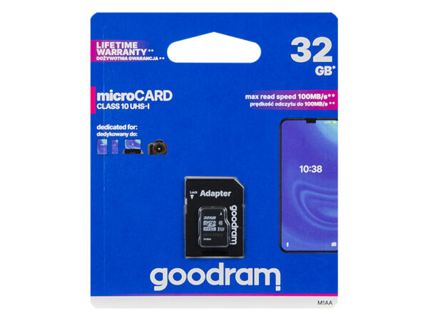 mälukaart micro sd hcsd 32gb cl10 uhs-i goodram 66-225 hasmar auto