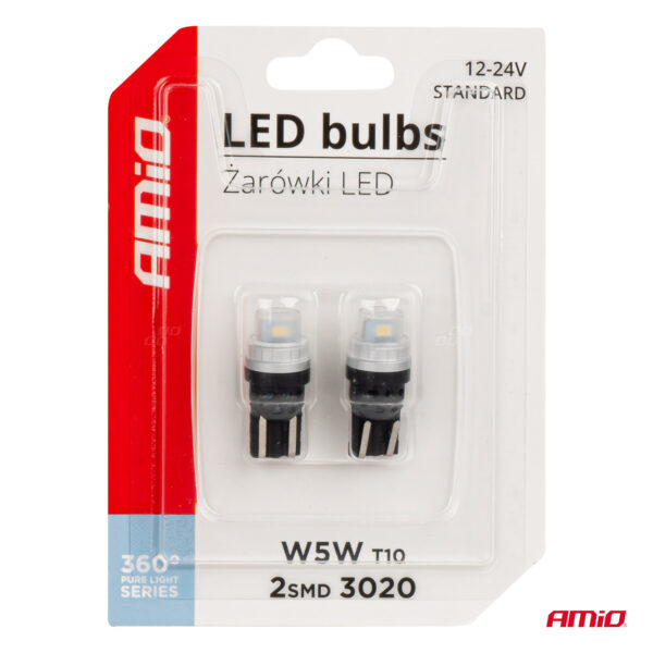 LED pirnid 360° Pure Light Series 2xSMD T10 12/24V Amio 03726 - Image 5