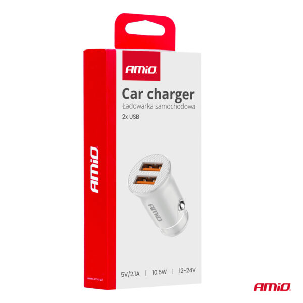 USB laadija 2xUSB-A 2.1A 12/24V Amio 03872 - Image 7
