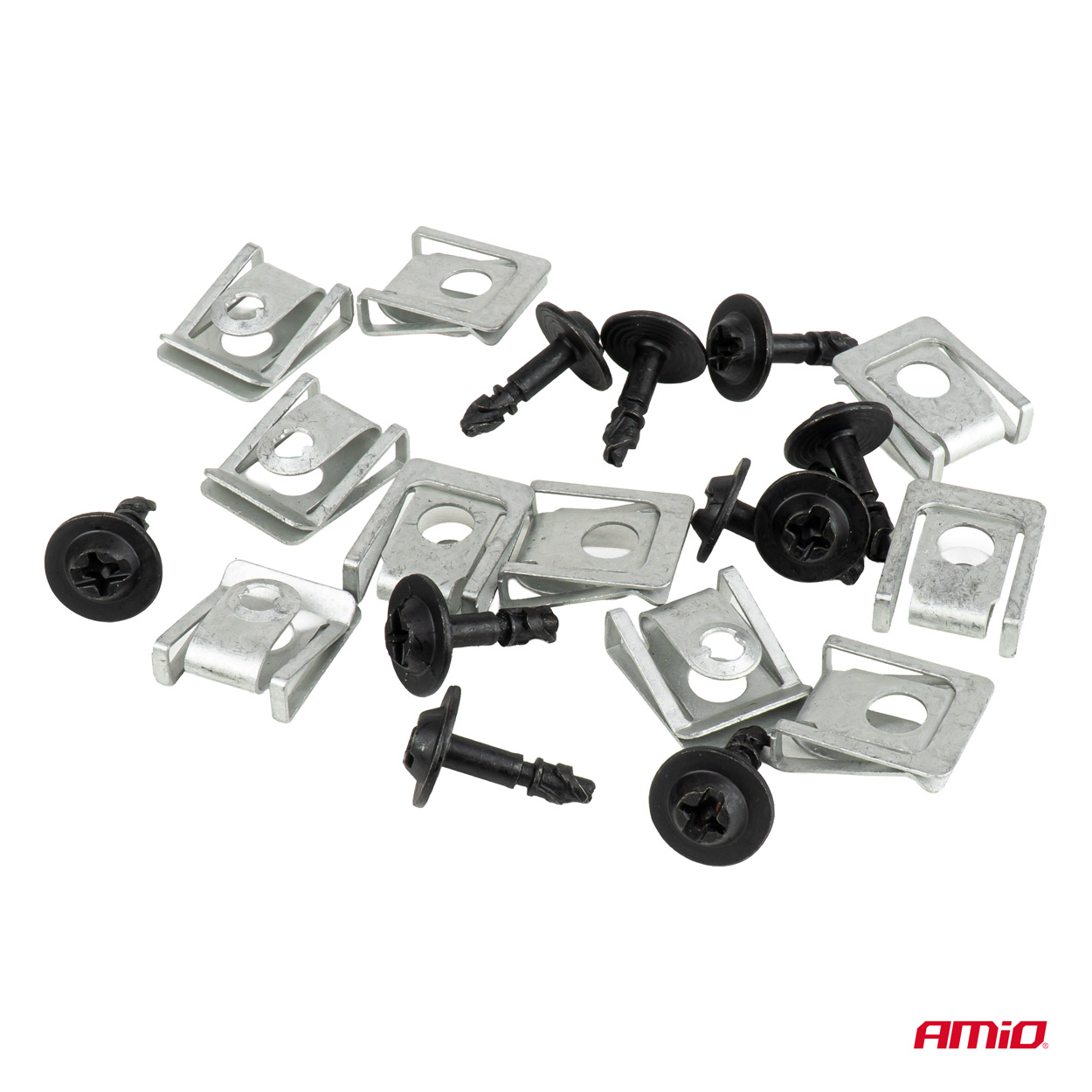 Kruvide ja kinnitusplaatide komplekt 18mm ⌀5mm 10tk Amio 05032 - Pilt 2