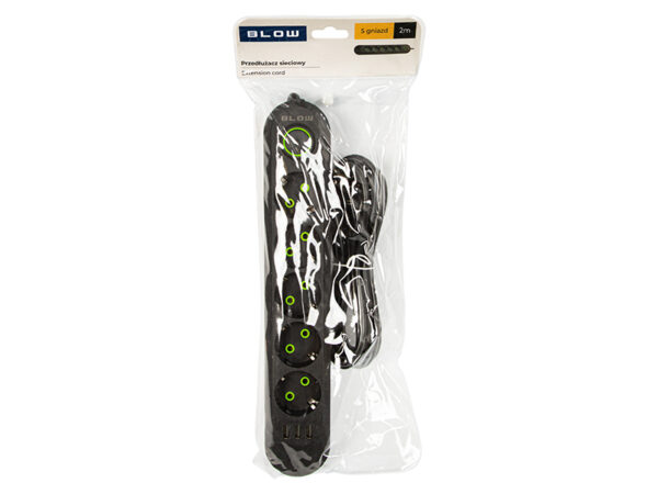 Pikendusjuhe lülitiga 230V 2m 3xUSB must 98-226 - Image 4