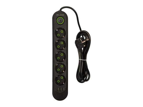 Pikendusjuhe lülitiga 230V 2m 3xUSB must 98-226 - Image 2