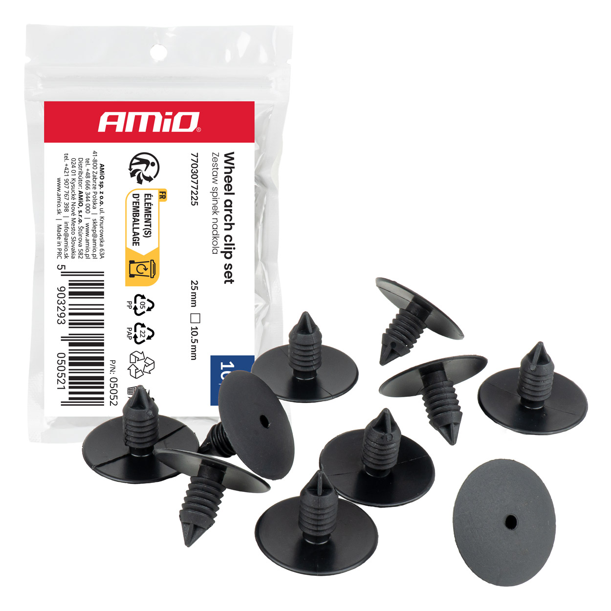 rattakoopa tüüblite komplekt 25mm ⌀105mm 10tk amio 05052 hasmar auto