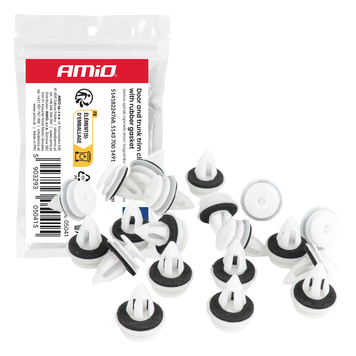 ukse ja pakiruumi liistude tüübel tihendiga 20mm 20tk amio 05041 hasmar auto