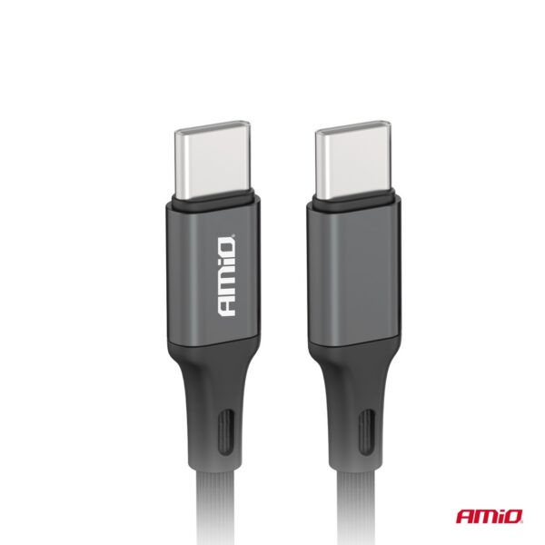 Laadimiskaabel must USB-C-USB-C 60W 100cm FullLINK Amio 03902 - Image 2