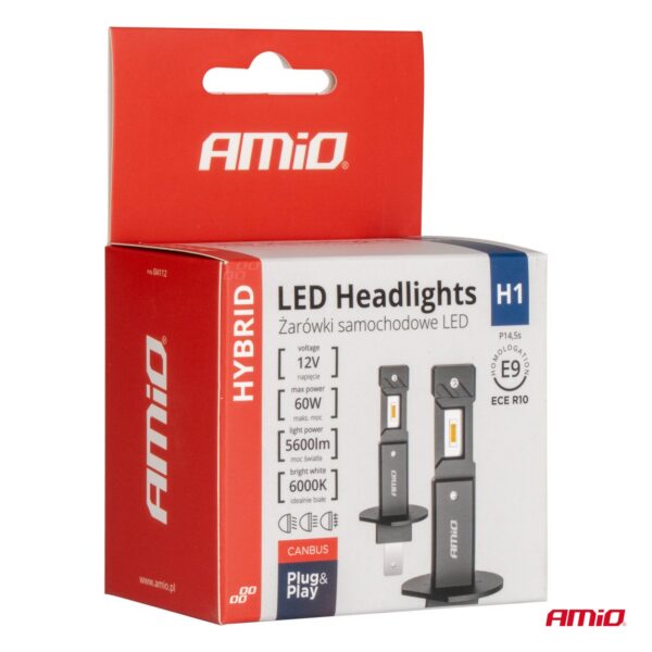 LED-esituled hübriidseeria H1 6000K Canbus 60W AMIO 04112 - Image 5