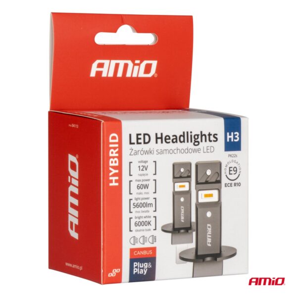 LED-esituled hübriidseeria H3 6000K Canbus 60W AMIO 04113 - Image 5