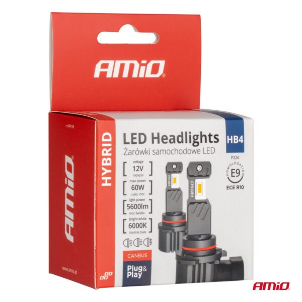 LED-esituled hübriidseeria HB4 9006 6000K Canbus 60W AMIO 04118 - Image 5