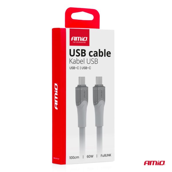 Laadimiskaabel USB-C-USB-C 60W 100cm FullLINK Amio 04291 - Image 3