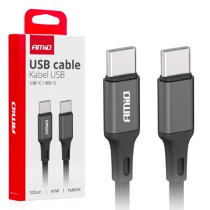 laadimiskaabel must usb-c usb-c-60w 100cm fulllink amio 03902 hasmar auto