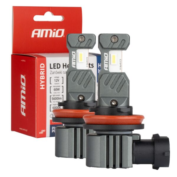 led esituled hübriidseeria h8 h9 h11 h16 6000k canbus 60w amio 04116 hasmar auto