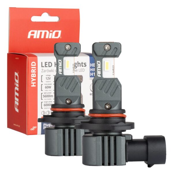 led esituled hübriidseeria hb3 hir1 h10 6000k canbus 60w amio 04117 hasmar auto