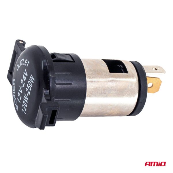 Sigaretisüütaja jõupesa klapiga 250W 12V 24V Amio 04434 - Image 2