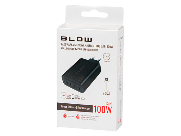 Seinalaadija USB-Cx4 PD 100W GAN must 76-031 - Image 5