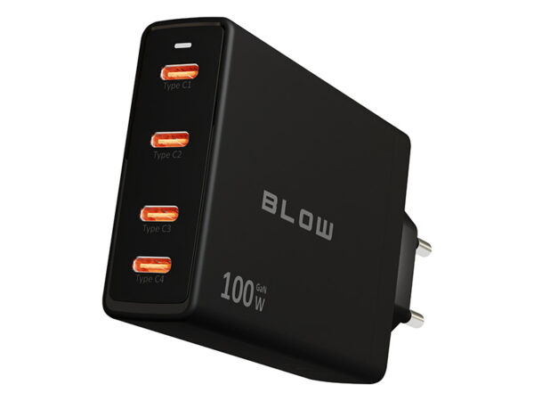 seinalaadija usb-c x 4 pd 100w gan must 76-031 hasmar auto