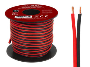 Kõlarikaabel 2x0.75mm must-punane 25m Blow 73-343