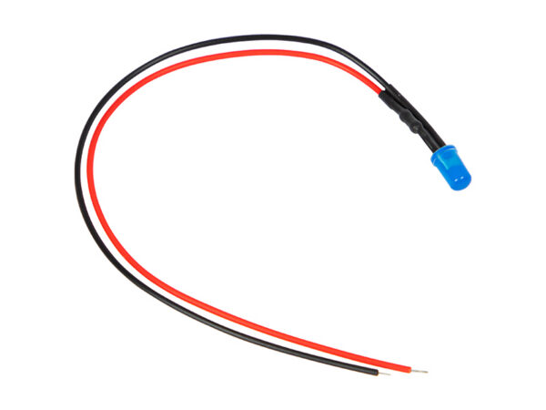 led diood 5mm sinine 12v 20cm kaabliga 4607 hasmar auto