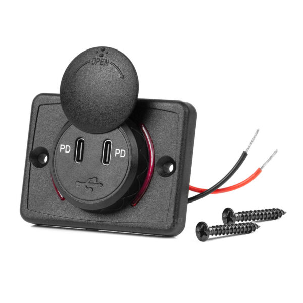 usb cx2 laadija kandiline punane led taust 12-24v amio 04232 hasmar auto