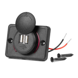 usb x 2 laadija kandiline punane led taust 12-24v amio-04230 hasmar auto