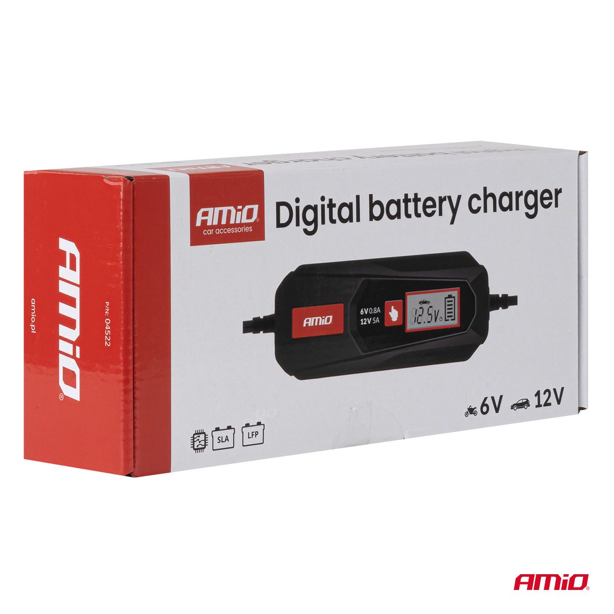 Digitaalne akulaadija pliihappega akudele LFP MAX 5A 6/12V Amio 04522 - Image 6