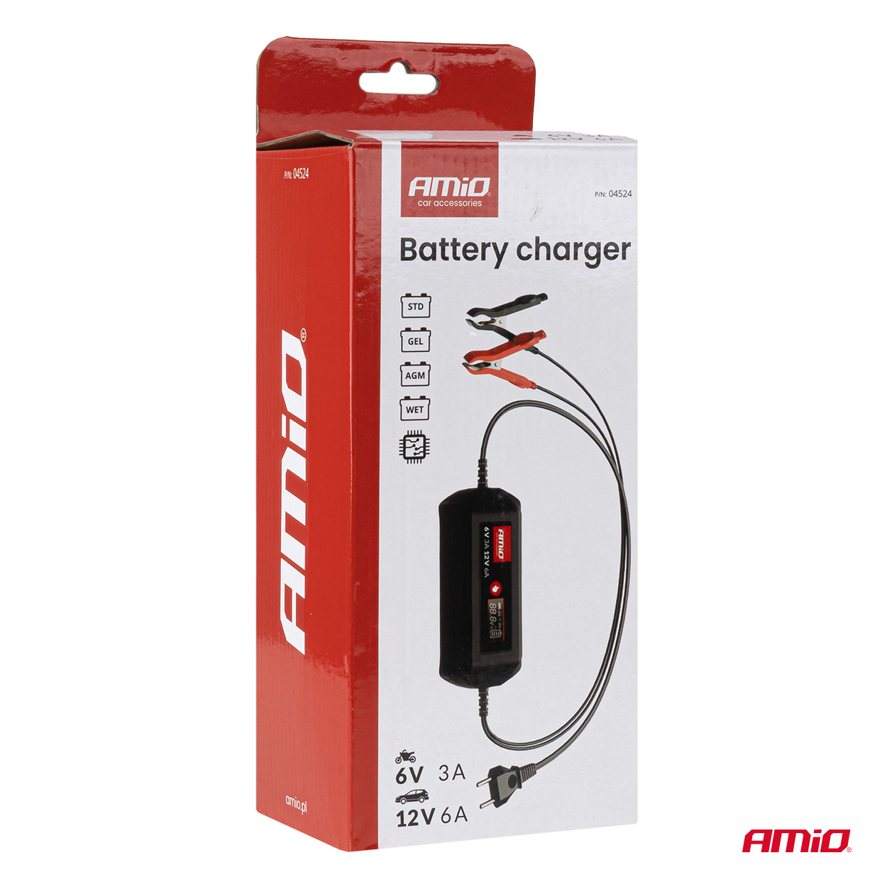 Digitaalne akulaadija STD GEL AGM WET MAX 6A 6/12V Amio 04524 - Image 6