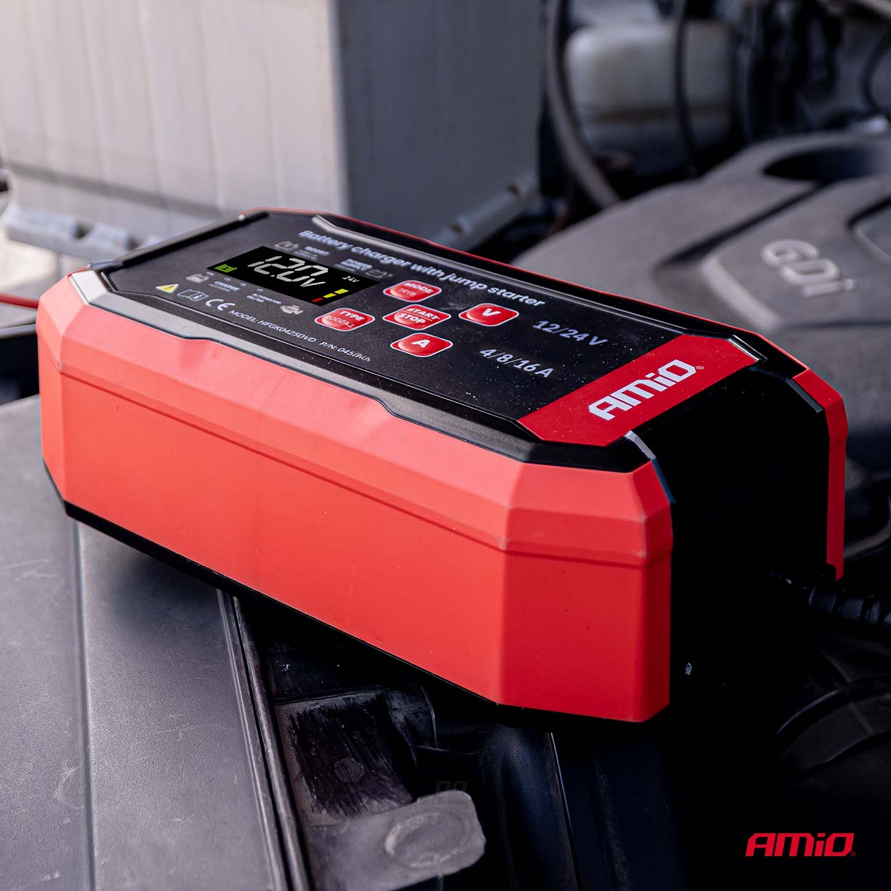 Digitaalne akulaadija BOOST AGM GEL STD LiFePo4 MAX 16A 12/24V PRO Amio 04529 - Image 4