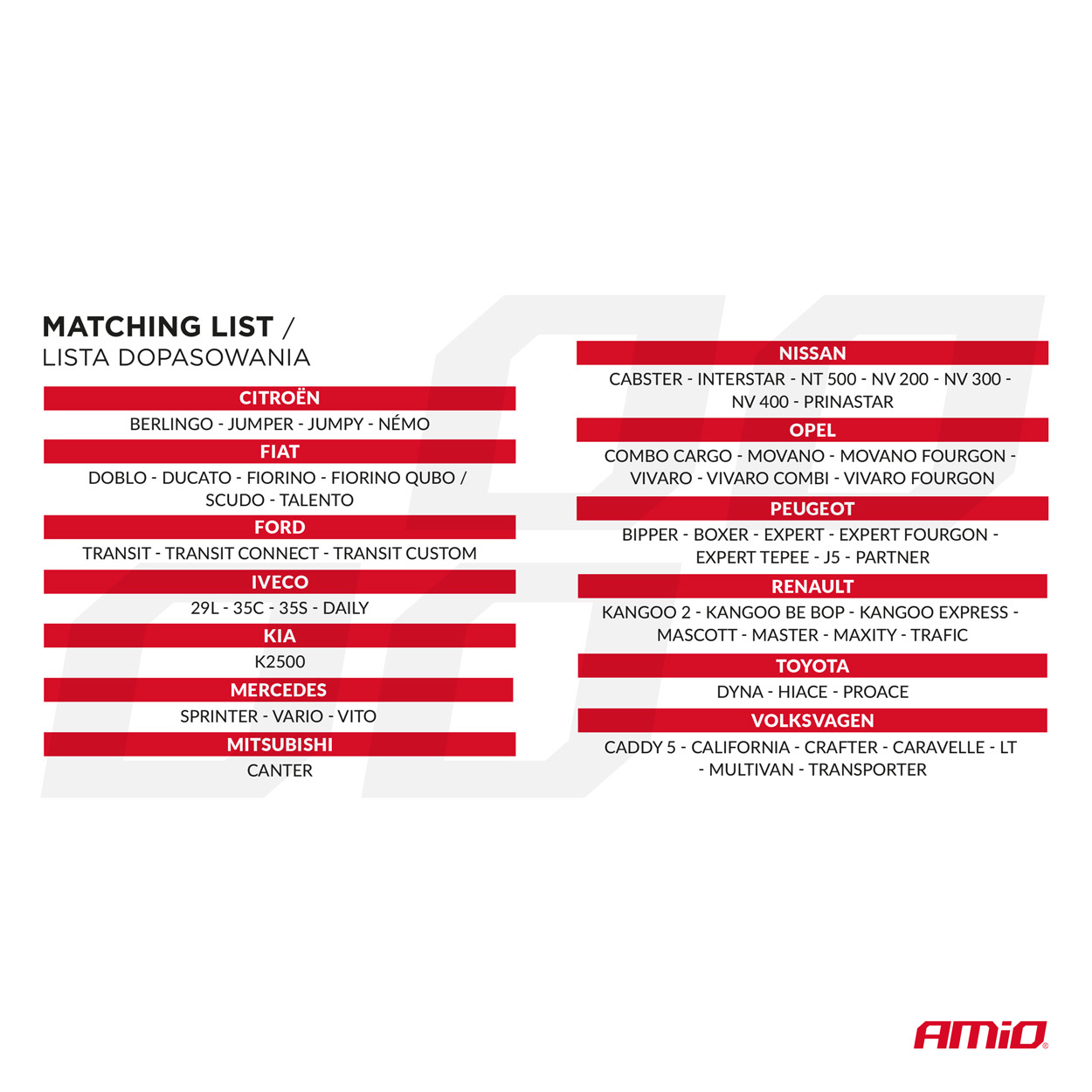 Universaalne kaubiku istmekatte komplekt SC-01 Amio 04601 - Image 3