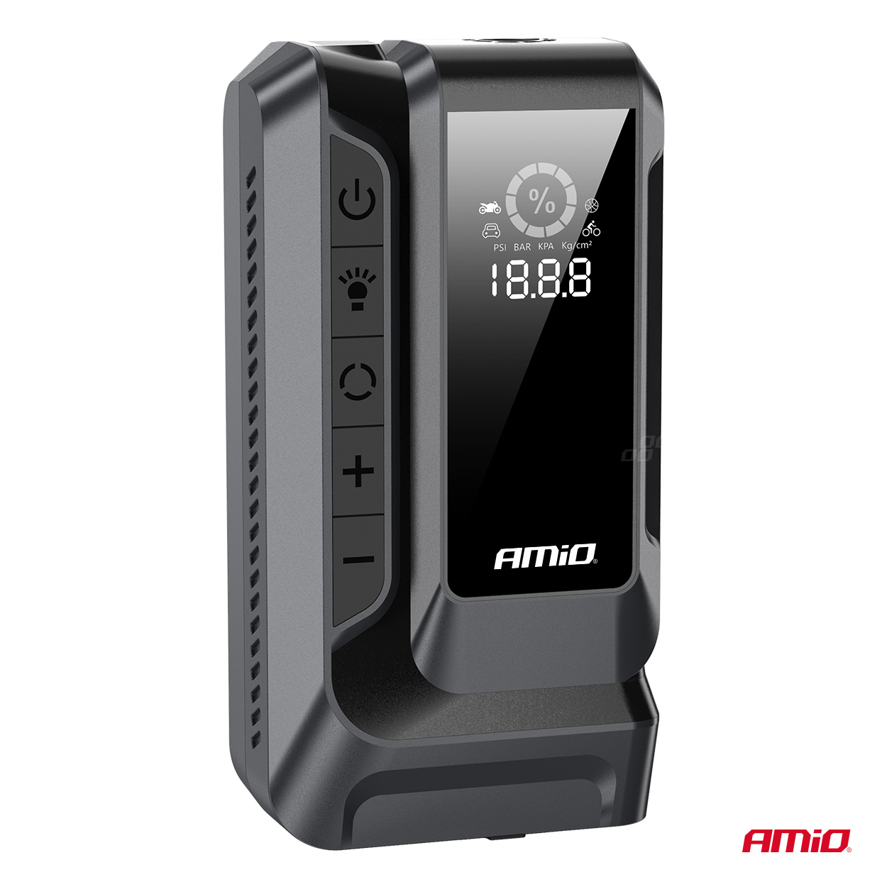 Kaasaskantav 4-in-1 käivitusabi/LED/õhukompressor/akupank 12V 12Ah 1600A Amio 04677 - Image 11