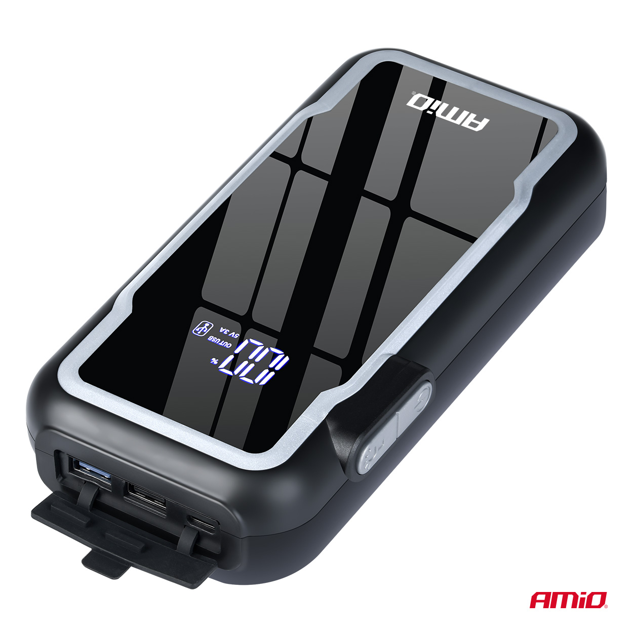 Kaasaskantav 3-in-1 käivitusabi/LED/akupank 12V 12Ah 1600A PRO Amio 04678 - Image 6