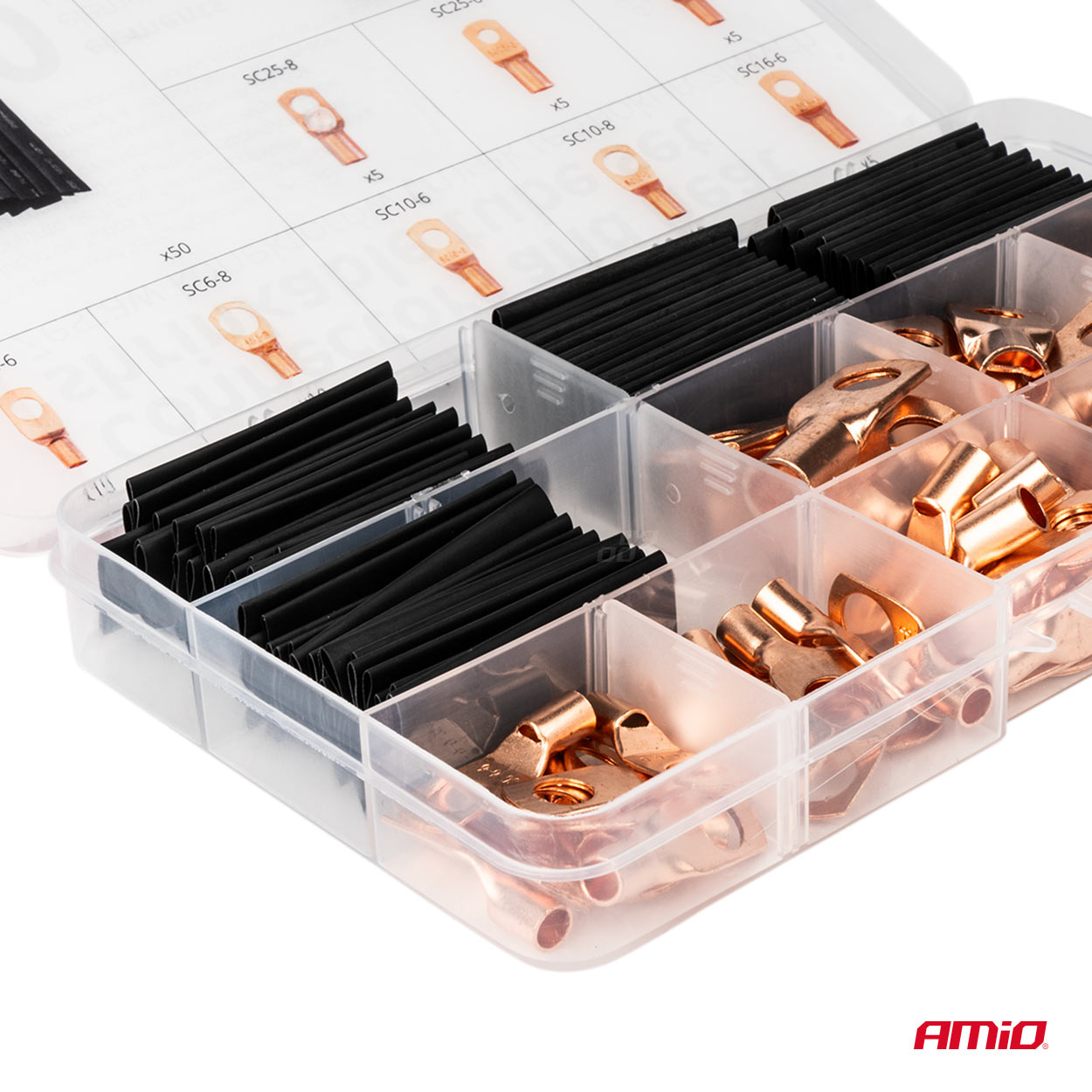 Aasühenduste ja termokahanevate torude komplekt 140 tk Amio 04121 - Image 4