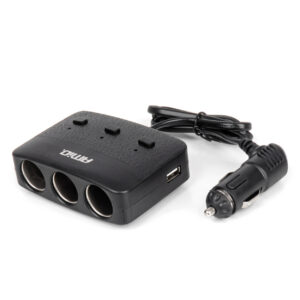 sigaretisüütaja pesa 2x usb a on-off led 12v-24v 100w 70cm amio 04363 hasmar auto