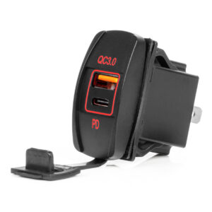 veekindel laadija punane led taust paadikujuline usb,usb-c-qc3,0 12-24v amio 04229 hasmar auto