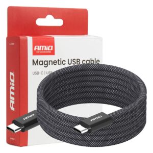 magnetiline kaabel usb-c usb-c 60w 100cm amio 04840 hasmar auto