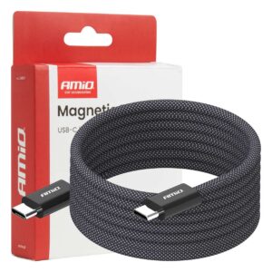 magnetiline kaabel usb c usb-c 60w 200cm amio 04841 hasmar auto
