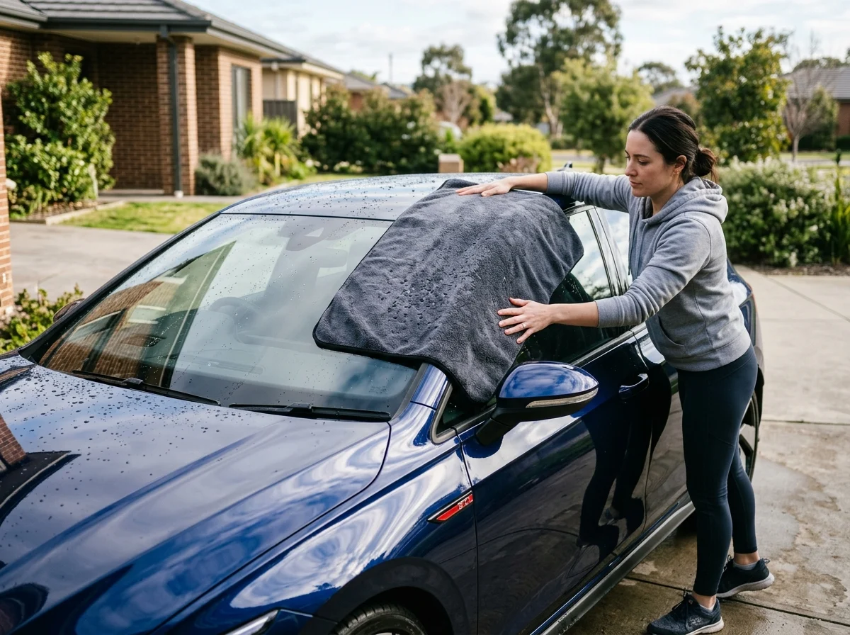 Auto kuivatamine mikrofiibriga
