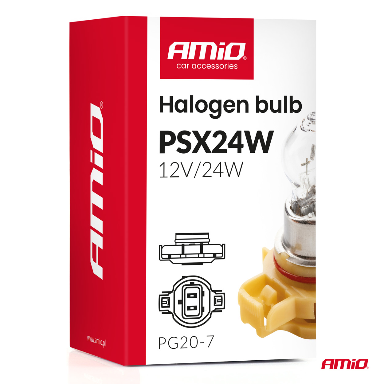 Halogeenpirn PSX24W PG20-7 12V 24W 1tk Amio 04411 - Image 3