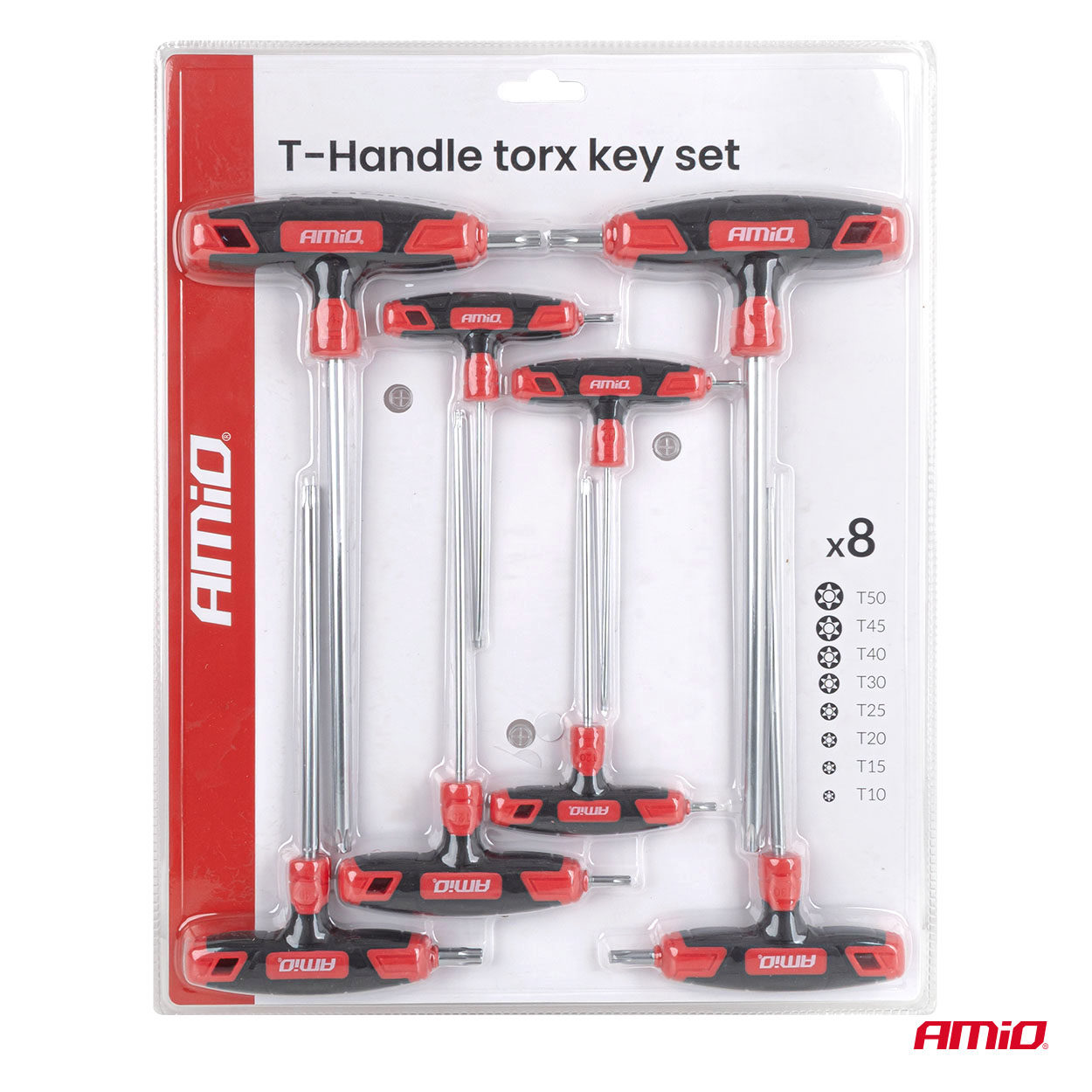T-käepidemega torx-võtmete komplekt 8-osa Amio 04827 - Image 6