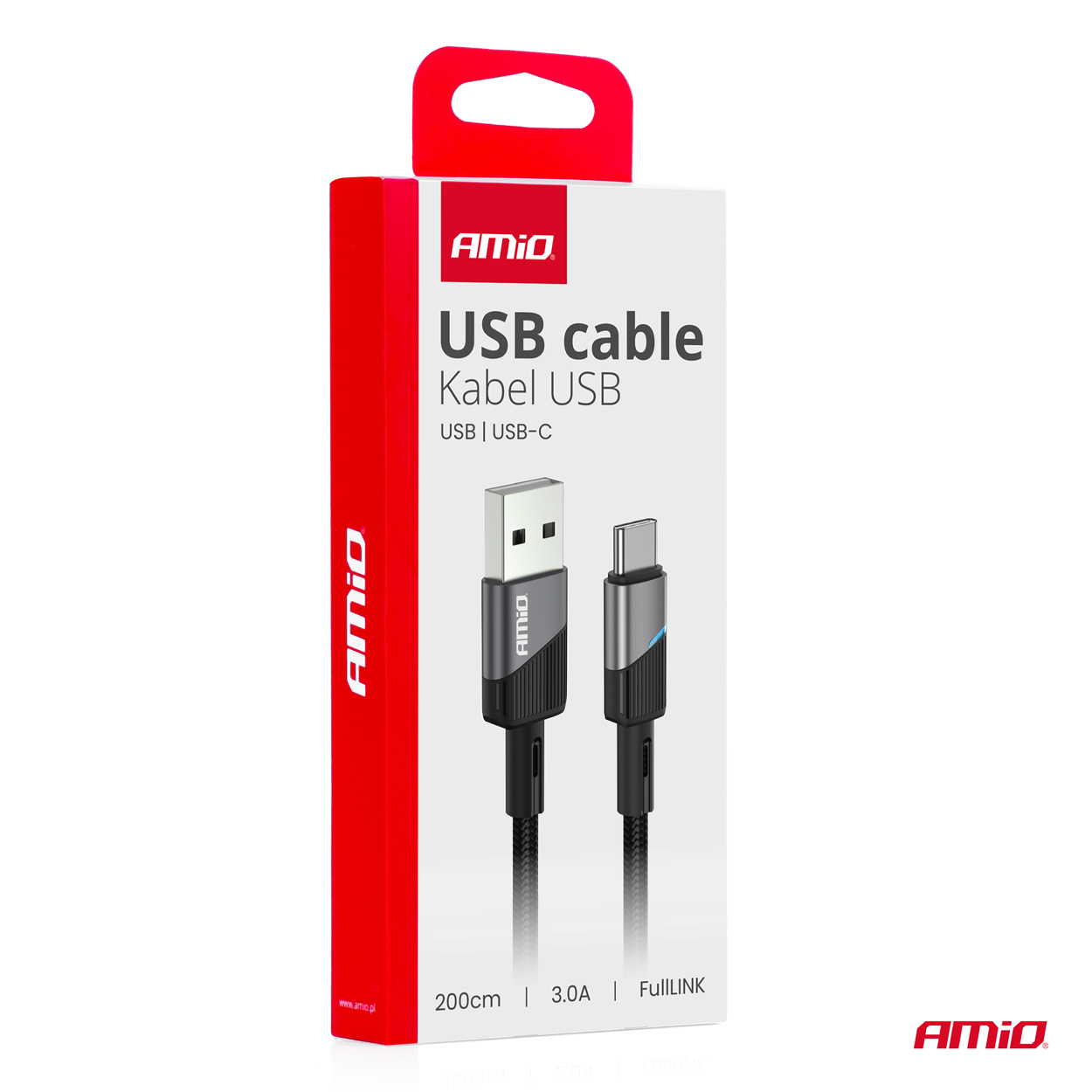 USB-C-kaabel 3A 200cm FullLINK Amio 03924 - Image 3