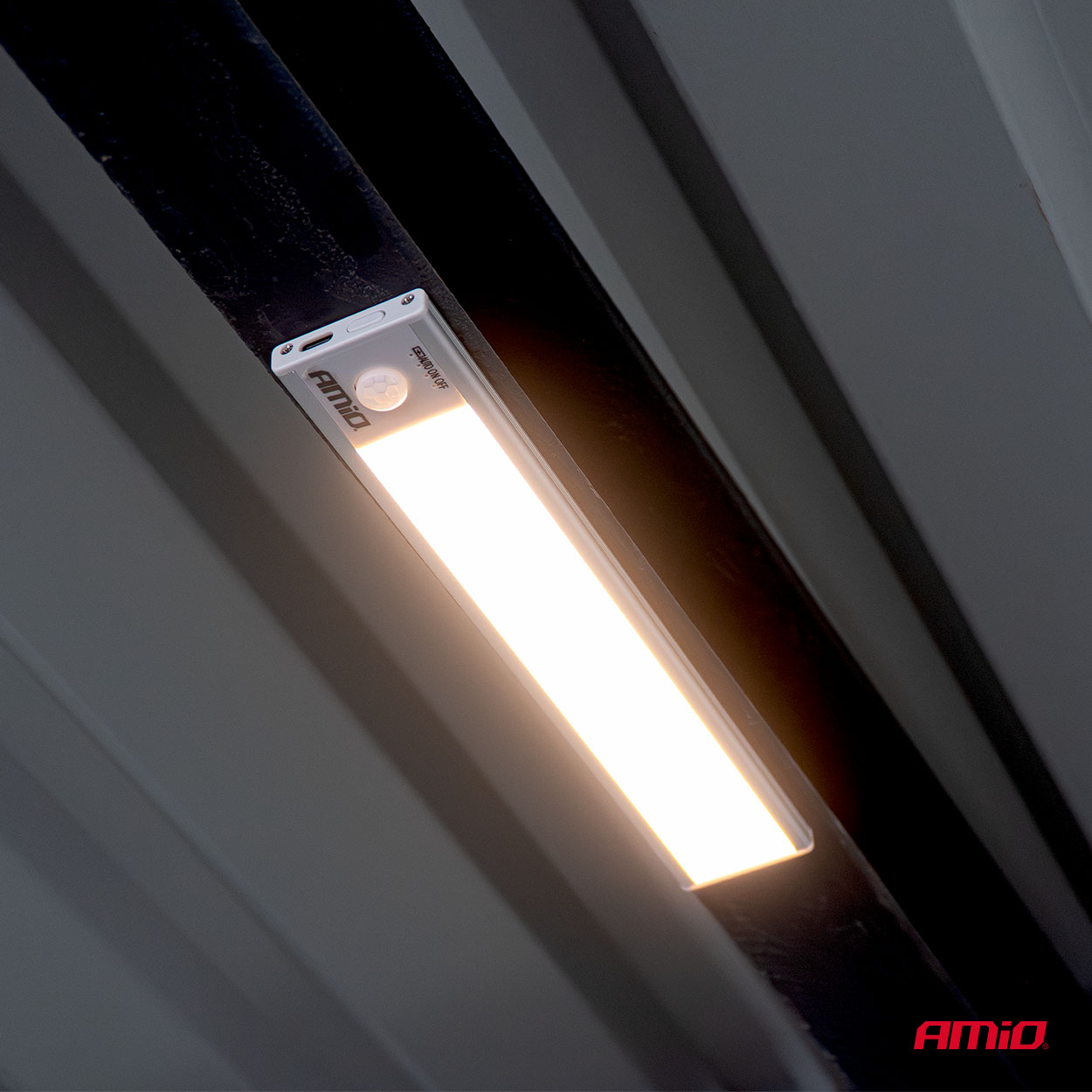 LED-lamp laetav liikumisanduriga 1.2W 1000mAh USB-C 23cm Amio 04893 - Image 2