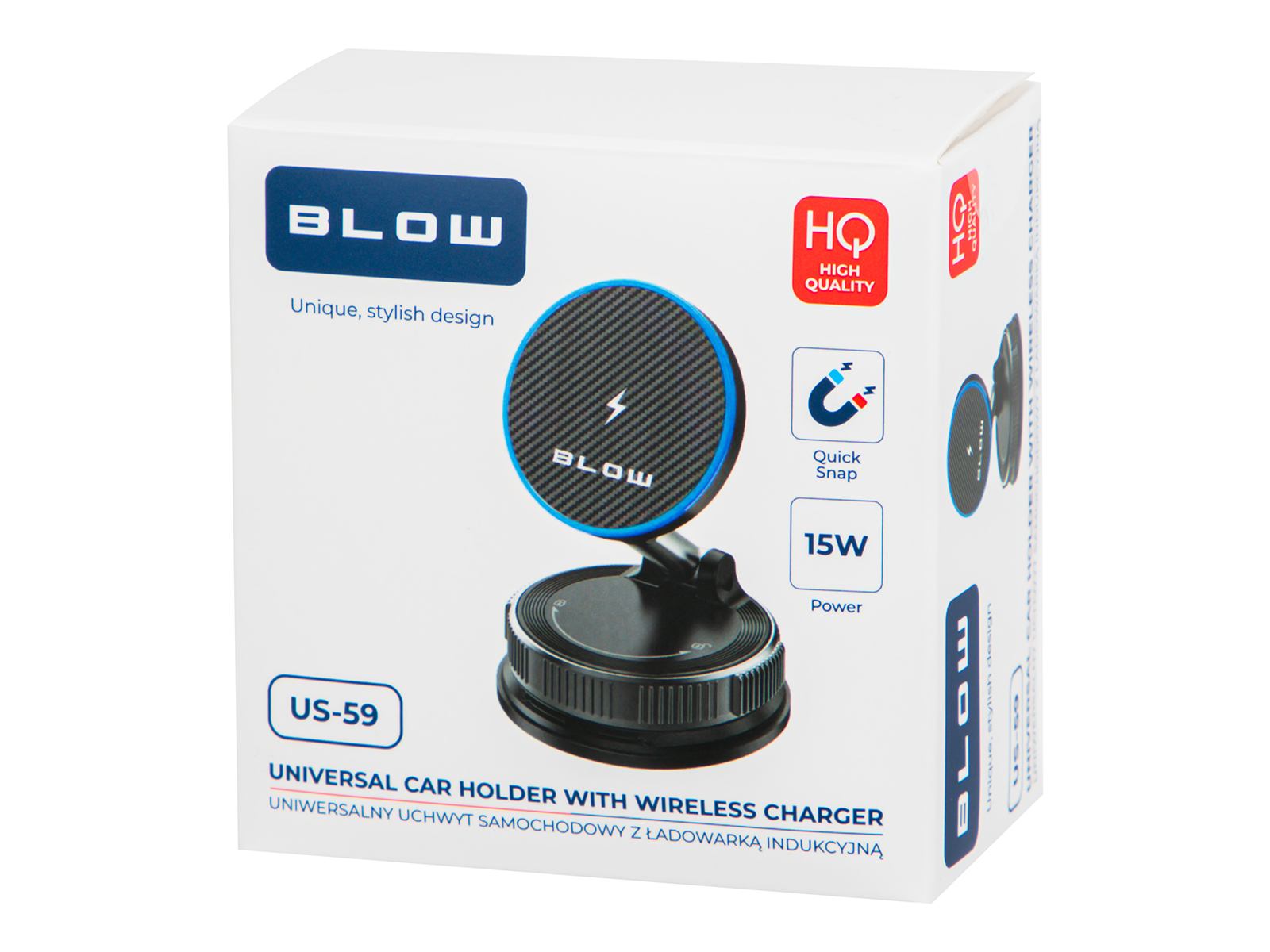 Mobiilihoidja magnet + 15W induktiivne laadija US-59 Blow 75-363 - Pilt 6