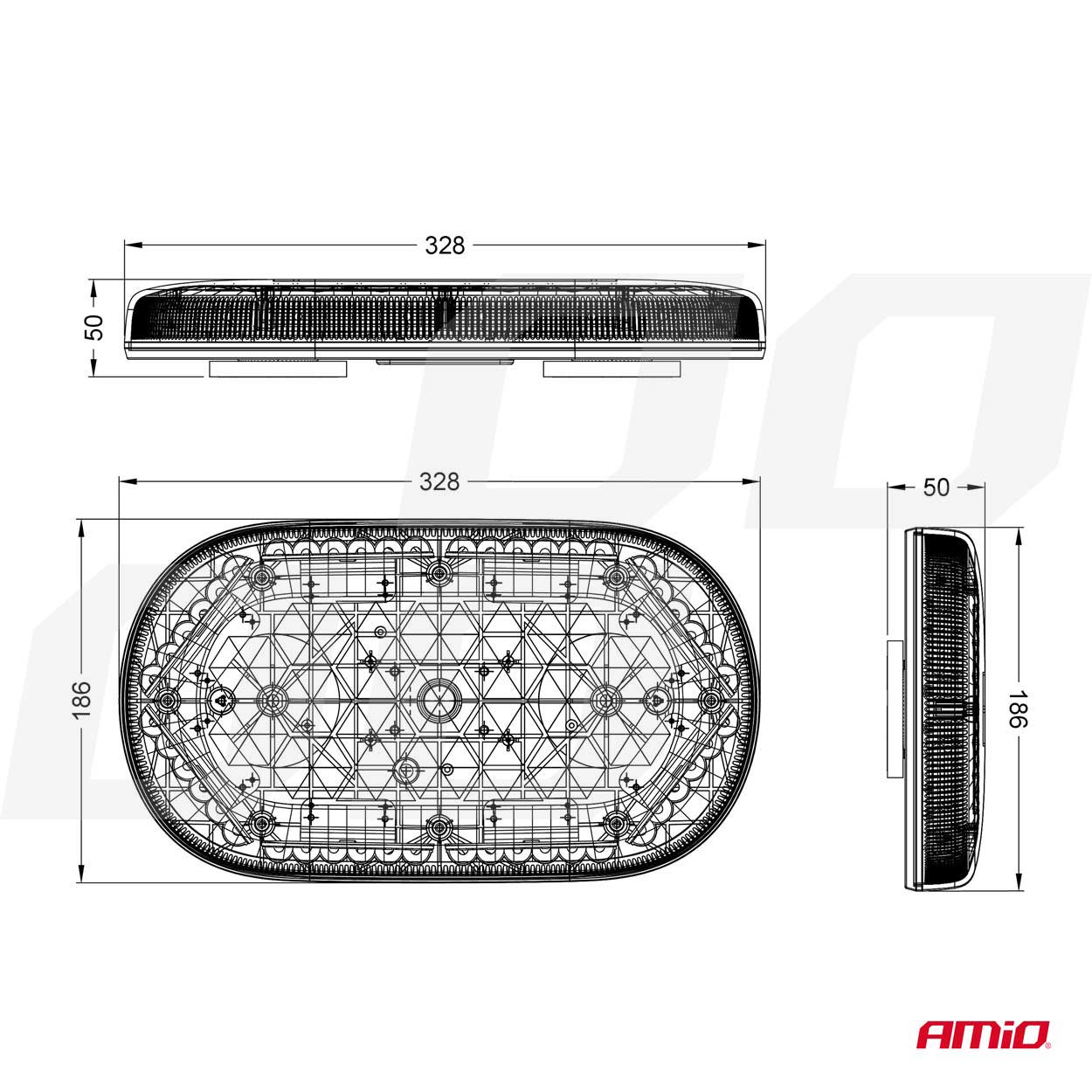 LED vilkur-plafoon magnetiga ORANZ 330x186x50mm Amio 03336 - Pilt 2