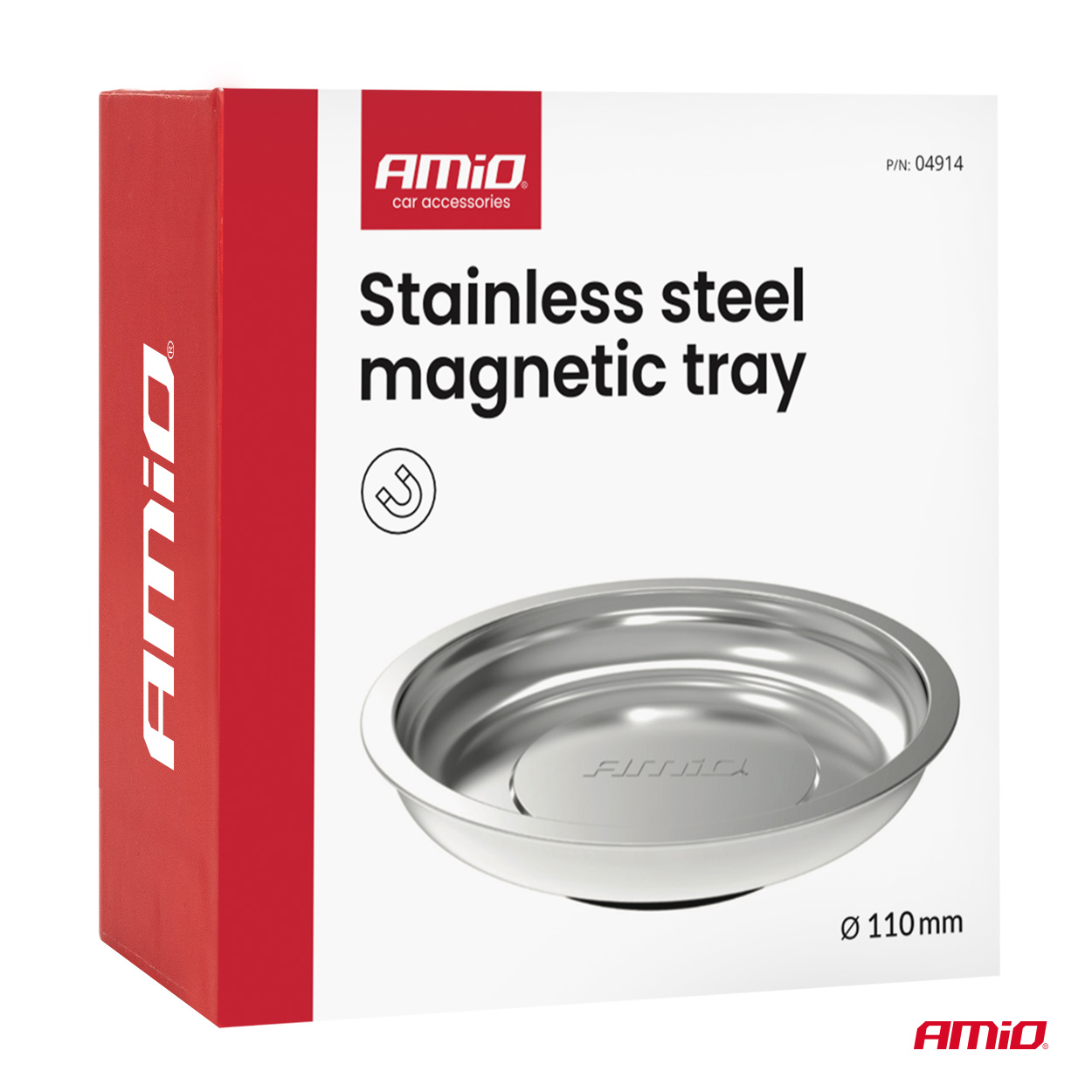 Roostevabast terasest magnetiline alus 110mm Amio 04914 - Pilt 6